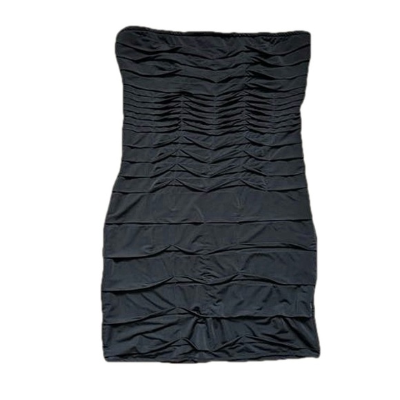 Paradise Black Strapless Bodycon Tube Dress - Size Large - Picture 1 of 15
